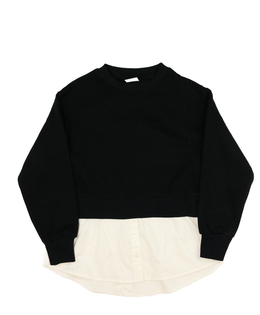 Černá mikina s košilovým spodkem Zara