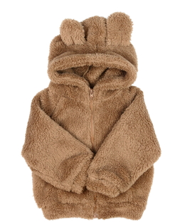 Hnědá chlupatá mikina s oušky 