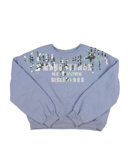 Modrá crop mikina s flitry River Island