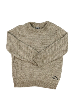 Hnědý svetr s dinosaurem Tu 