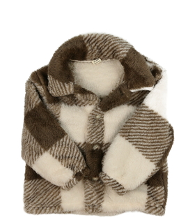 Hnědá chlupatá košilová mikina 