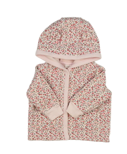 Růžová teplá květinová mikina Next