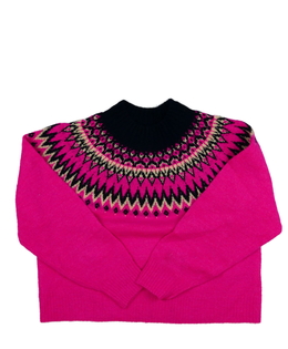 Růžový kratší vzorovaný svetr Gap