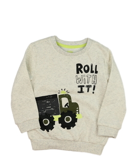 Světlá melírovaná mikina s autem F&F