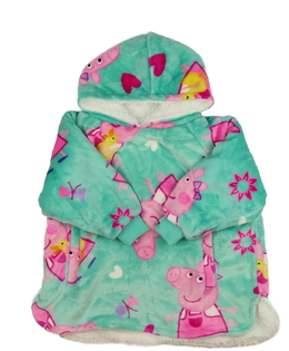 Zelená teplá oversize mikina Prasátko Pepa