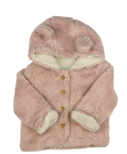 Růžový chlupatý zimní kabátek