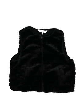 Černá chlupatá vesta