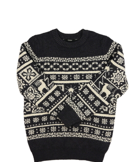 Šedý vzorovaný svetr s vánoční tématikou George