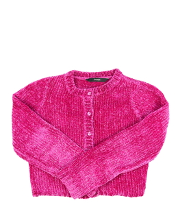 Růžový lesklý crop propínací svetr George