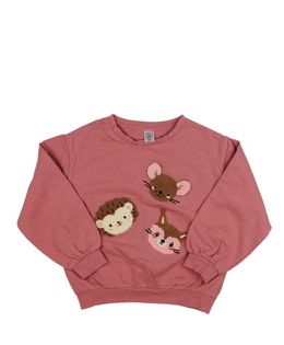 Růžová mikina se zvířátky 