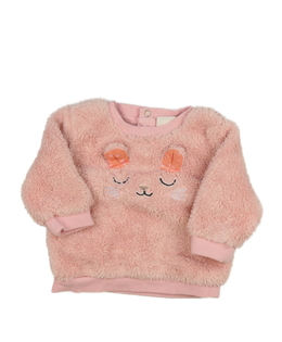 Růžová chlupatá mikina s čumáčkem Next