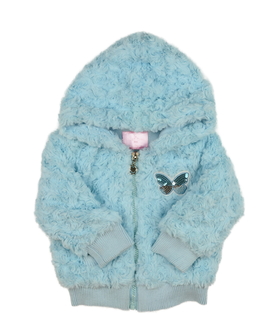 Modrá chlupatá teplá mikina 