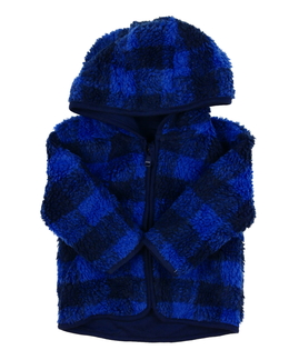 Modrá kostkovaná chlupatá mikina M&S