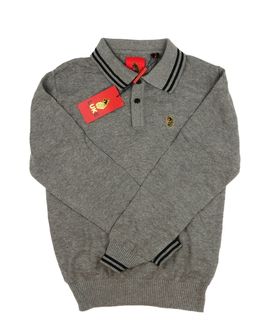 Nový šedý svetr s límečkem 