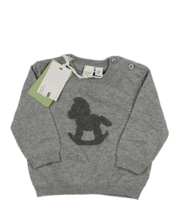 Nový šedý svetr s koníkem 