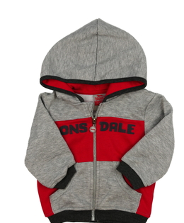 Šedo-červená mikina 