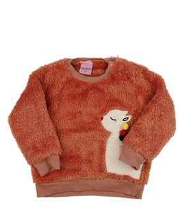 Oranžová chlupatá mikina 