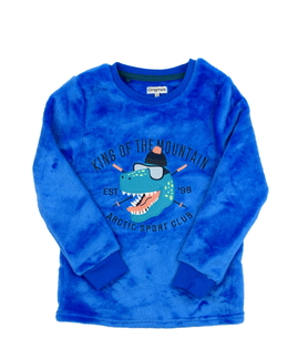 Modrá hebká mikina s dinosaurem 