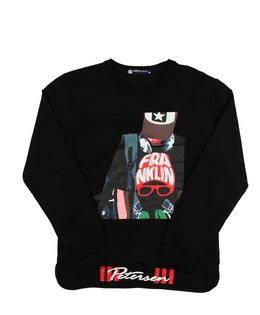 Černá stylová mikina s obrázkem vel. 176