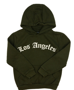 Zelená mikina s nápisem na zádech Primark 