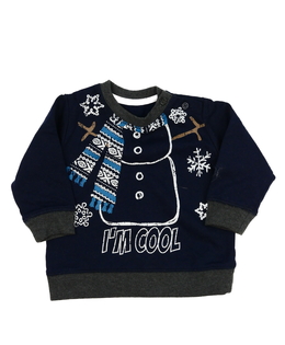 Tmavě modrá mikina se sněhulákem