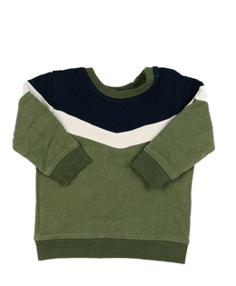 Zelená mikina s pruhy  