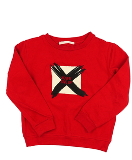 Červená mikina s motivačním nápisem 