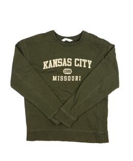 Khaki mikina s nápisem 