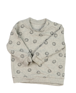 Šedá melírovaná mikina se smajlíky Tu