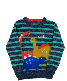 Modrý svetr s dinosaury Nutmeg