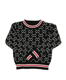 Černý vzorovaný svetr