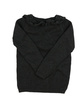 Šedý žebrovaný svetr s límečkem George