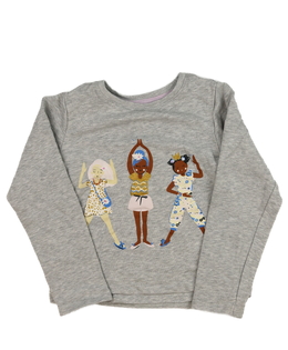 Šedá melírovaná mikina se slečnami Nutmeg