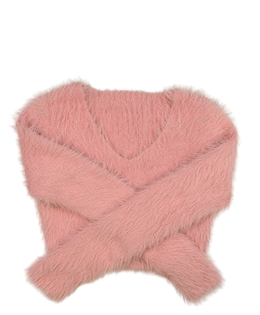 Růžový žinylkový crop svetr EUR 36