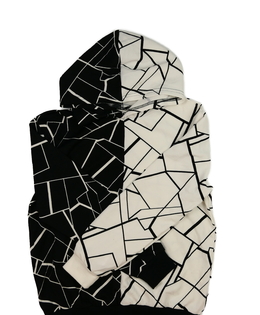 Černo-bílá vzorovaná slabá mikina 