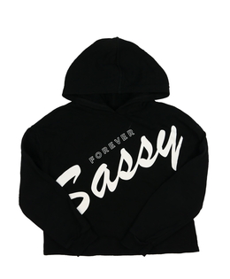 Černá crop mikina s nápisem River Island 