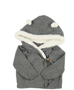 Šedý melírovaný svetr s oušky 