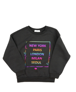 Šedá mikina s lesklým barevným nápisem Primark 