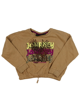 Hnědá stylová crop mikina 