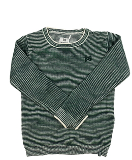 Zelený melírovaný přízový svetr 