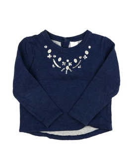 Modrá melírovaná zdobná mikina C&A