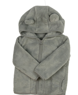 Šedá chlupatá mikina s oušky 