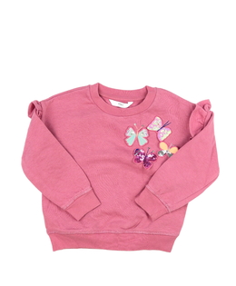 Růžová mikina s volánky a motýlky M&S