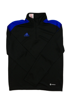 Černo-modrá sportovní mikina Adidas 