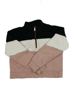 Trojbarevná crop mikina F&F