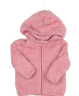 Růžová chlupatá mikina 