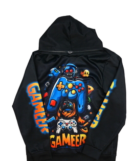 Černá stylová herní mikina 