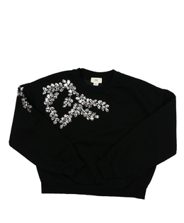 Černá krátká mikina s flitry River Island 