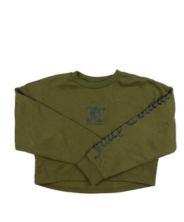 Olivová crop mikina s nápisem 