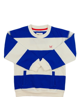 Pruhovaná bílo-modrá mikina 